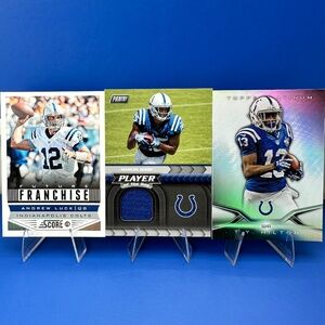Marlon Mack Jersey Swatch card in Colts lot of 3 w/ Andrew Luck and TY Hilton